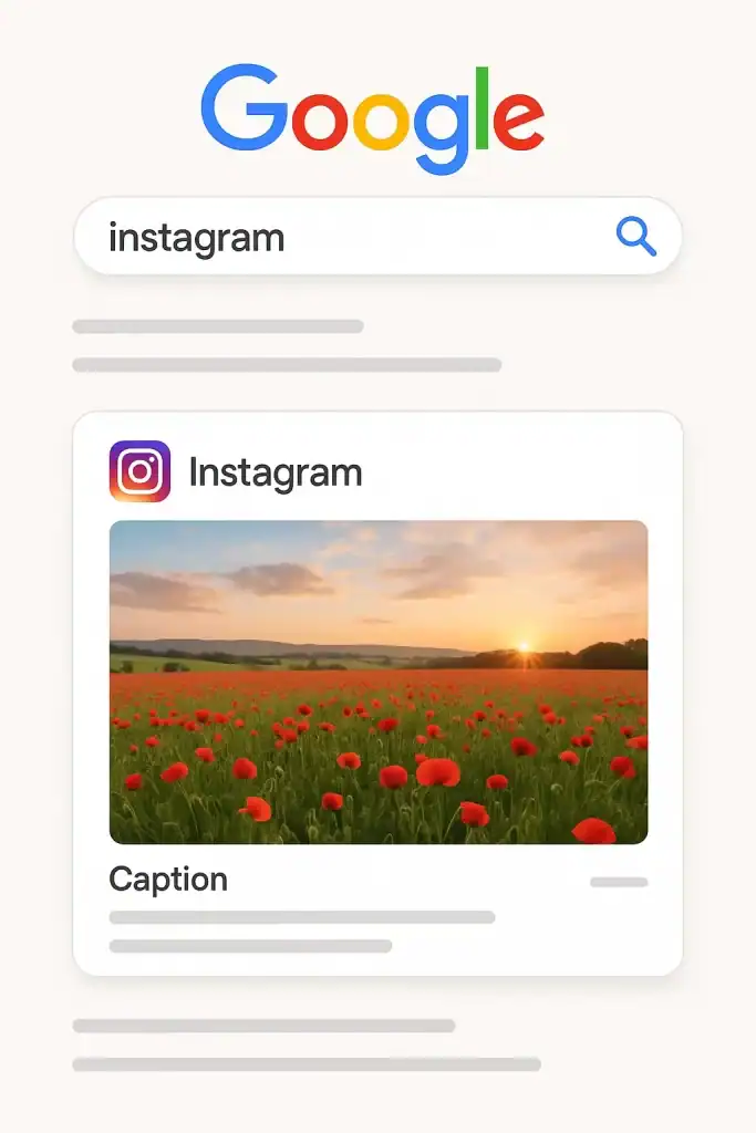 Контент Instagram теперь отображается в Google Поиске